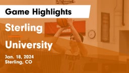 Sterling  vs University  Game Highlights - Jan. 18, 2024