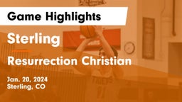 Sterling  vs Resurrection Christian  Game Highlights - Jan. 20, 2024