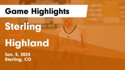 Sterling  vs Highland  Game Highlights - Jan. 5, 2024