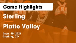 Sterling  vs Platte Valley  Game Highlights - Sept. 28, 2021