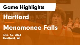 Hartford  vs Menomonee Falls  Game Highlights - Jan. 16, 2024