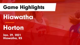 Hiawatha  vs Horton  Game Highlights - Jan. 29, 2021