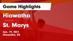 Hiawatha  vs St. Marys  Game Highlights - Jan. 19, 2021
