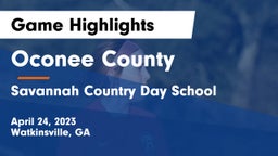 Oconee County  vs Savannah Country Day School Game Highlights - April 24, 2023
