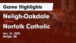 Neligh-Oakdale  vs Norfolk Catholic  Game Highlights - Jan. 21, 2020