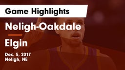 Neligh-Oakdale  vs Elgin  Game Highlights - Dec. 5, 2017