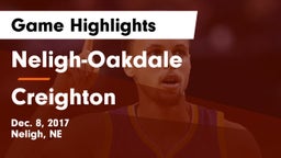 Neligh-Oakdale  vs Creighton  Game Highlights - Dec. 8, 2017