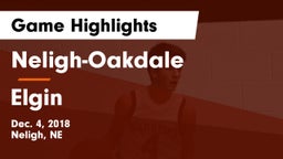 Neligh-Oakdale  vs Elgin  Game Highlights - Dec. 4, 2018