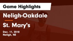 Neligh-Oakdale  vs St. Mary's  Game Highlights - Dec. 11, 2018