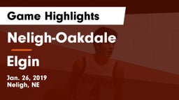 Neligh-Oakdale  vs Elgin  Game Highlights - Jan. 26, 2019
