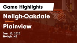 Neligh-Oakdale  vs Plainview  Game Highlights - Jan. 10, 2020