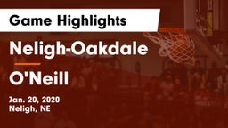 Neligh-Oakdale  vs O'Neill  Game Highlights - Jan. 20, 2020