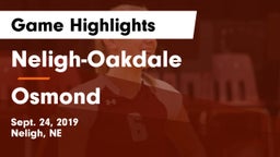 Neligh-Oakdale  vs Osmond  Game Highlights - Sept. 24, 2019