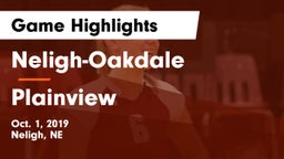 Neligh-Oakdale  vs Plainview  Game Highlights - Oct. 1, 2019