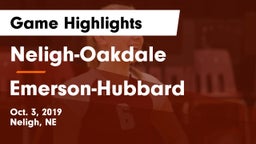 Neligh-Oakdale  vs Emerson-Hubbard  Game Highlights - Oct. 3, 2019