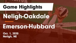 Neligh-Oakdale  vs Emerson-Hubbard  Game Highlights - Oct. 1, 2020