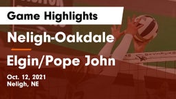 Neligh-Oakdale  vs Elgin/Pope John  Game Highlights - Oct. 12, 2021