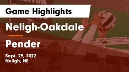 Neligh-Oakdale  vs Pender  Game Highlights - Sept. 29, 2022