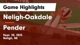 Neligh-Oakdale  vs Pender  Game Highlights - Sept. 28, 2023