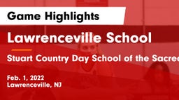 Lawrenceville School vs Stuart Country Day School of the Sacred Heart Game Highlights - Feb. 1, 2022