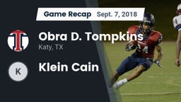 Recap: Obra D. Tompkins  vs. Klein Cain 2018