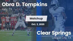 Matchup: Obra D. Tompkins vs. Clear Springs  2020