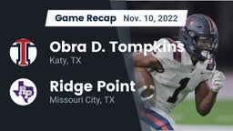 Recap: Obra D. Tompkins  vs. Ridge Point  2022