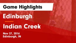 Edinburgh  vs Indian Creek  Game Highlights - Nov 27, 2016