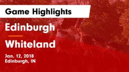 Edinburgh  vs Whiteland  Game Highlights - Jan. 12, 2018