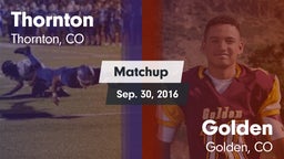 Matchup: Thornton  vs. Golden  2016