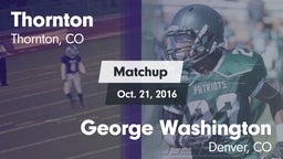 Matchup: Thornton  vs. George Washington  2016