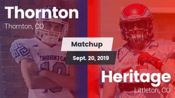 Matchup: Thornton  vs. Heritage  2019