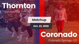 Matchup: Thornton  vs. Coronado  2020