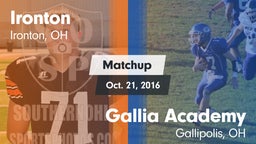 Matchup: Ironton vs. Gallia Academy 2016
