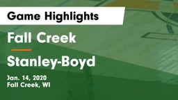 Fall Creek  vs Stanley-Boyd  Game Highlights - Jan. 14, 2020