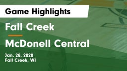 Fall Creek  vs McDonell Central  Game Highlights - Jan. 28, 2020