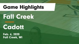 Fall Creek  vs Cadott Game Highlights - Feb. 6, 2020
