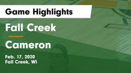 Fall Creek  vs Cameron  Game Highlights - Feb. 17, 2020