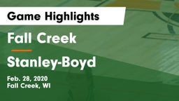 Fall Creek  vs Stanley-Boyd  Game Highlights - Feb. 28, 2020