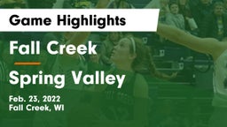 Fall Creek  vs Spring Valley  Game Highlights - Feb. 23, 2022