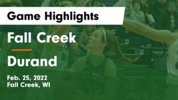 Fall Creek  vs Durand  Game Highlights - Feb. 25, 2022