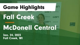 Fall Creek  vs McDonell Central  Game Highlights - Jan. 24, 2023