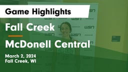 Fall Creek  vs McDonell Central  Game Highlights - March 2, 2024