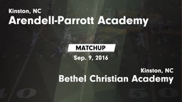 Matchup: Arendell-Parrott vs. Bethel Christian Academy  2016