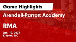 Arendell-Parrott Academy  vs RMA Game Highlights - Jan. 12, 2023