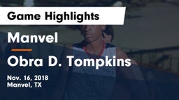 Manvel  vs Obra D. Tompkins  Game Highlights - Nov. 16, 2018