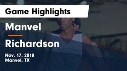 Manvel  vs Richardson  Game Highlights - Nov. 17, 2018