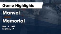 Manvel  vs Memorial Game Highlights - Dec. 1, 2018