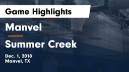 Manvel  vs Summer Creek  Game Highlights - Dec. 1, 2018