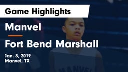 Manvel  vs Fort Bend Marshall  Game Highlights - Jan. 8, 2019